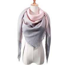 Load image into Gallery viewer, Designer 2021 knitted spring winter women scarf plaid warm cashmere scarves shawls luxury brand neck bandana  pashmina lady wrap