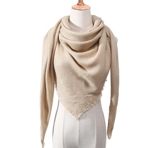 Designer 2021 knitted spring winter women scarf plaid warm cashmere scarves shawls luxury brand neck bandana  pashmina lady wrap