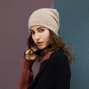 Female Beanies Rabbit Hair Winter Hats For Women Casual Autumn Knitted Beanie Girl Fashion High Quality Bonnet Cap Soft Wool Hat