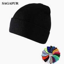 Load image into Gallery viewer, Solid Unisex Beanie Autumn Winter Wool Blends Soft Warm Knitted Cap Men Women SkullCap Hats Gorro Ski Caps 24 Colors Beanies