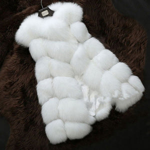 Faux Fur Vests - Winter Warm Luxury Fur Vest for Women Faux Fur Coat Vests Women's Coats Jacket High Quality Furry Coat