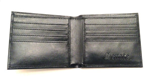 Mens Wallet - Black Leather Wallet by Senate