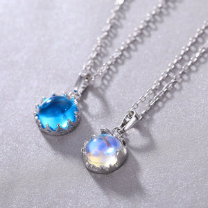 Aurora Borealis Necklace Sterling Silver color round clavicle chain neck necklace fashion jewelry party jewelry