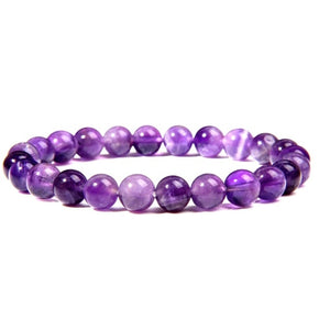 Natural purple Amethysts agates Chalcedony stone beads bracelet jewelry for women men femme homme purple gem stone bracelet gift