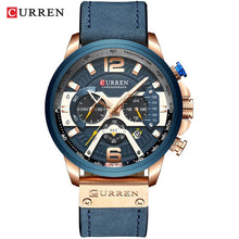 Load image into Gallery viewer, CURREN Casual Sport Watches for Men Blue Top Brand Luxury Military Leather Wrist Watch Man Clock Fashion Chronograph Wristwatch