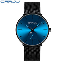 Load image into Gallery viewer, CRRJU Fashion Mens Watches Top Brand Luxury Quartz Watch Men Casual Slim Mesh Steel Waterproof Sport Watch Relogio Masculino