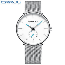 Load image into Gallery viewer, CRRJU Fashion Mens Watches Top Brand Luxury Quartz Watch Men Casual Slim Mesh Steel Waterproof Sport Watch Relogio Masculino