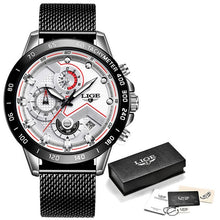 Load image into Gallery viewer, LIGE 2020 New Fashion Mens Watches with Stainless Steel Top Brand Luxury Sports Chronograph Quartz Watch Men Relogio Masculino