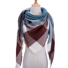 Load image into Gallery viewer, Designer 2021 knitted spring winter women scarf plaid warm cashmere scarves shawls luxury brand neck bandana  pashmina lady wrap