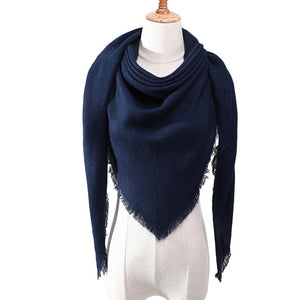 Designer 2021 knitted spring winter women scarf plaid warm cashmere scarves shawls luxury brand neck bandana  pashmina lady wrap
