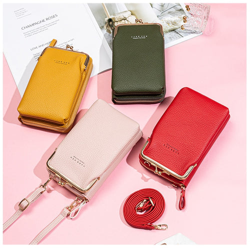 High Quality Phone Bag PU Leather Large Capacity Travel Portable Shoulder Bag Brand Ladies Crossbody Bag Fashion Messenger Bag