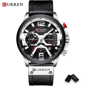 CURREN Casual Sport Watches for Men Blue Top Brand Luxury Military Leather Wrist Watch Man Clock Fashion Chronograph Wristwatch