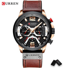 Load image into Gallery viewer, CURREN Casual Sport Watches for Men Blue Top Brand Luxury Military Leather Wrist Watch Man Clock Fashion Chronograph Wristwatch