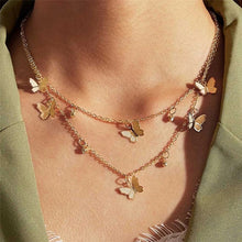 Load image into Gallery viewer, Bohemian Cute Butterfly Choker Necklace for Women Street Style Statement Necklace Gold Color Letter Necklace Jewelry