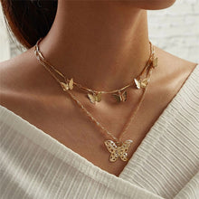 Load image into Gallery viewer, Bohemian Cute Butterfly Choker Necklace for Women Street Style Statement Necklace Gold Color Letter Necklace Jewelry
