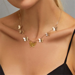 Bohemian Cute Butterfly Choker Necklace for Women Street Style Statement Necklace Gold Color Letter Necklace Jewelry