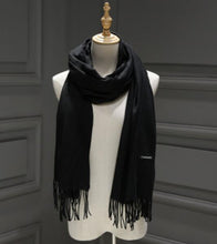 Load image into Gallery viewer, Women Solid Color Cashmere Scarves With Tassel Lady Winter Autumn Long Scarf Thinker Warm Female Shawl Hot Sale Men Scarf