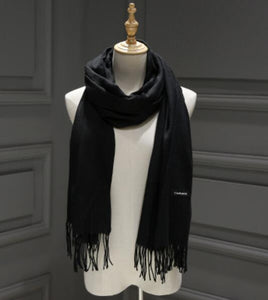 Women Solid Color Cashmere Scarves With Tassel Lady Winter Autumn Long Scarf Thinker Warm Female Shawl Hot Sale Men Scarf