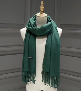 Women Solid Color Cashmere Scarves With Tassel Lady Winter Autumn Long Scarf Thinker Warm Female Shawl Hot Sale Men Scarf