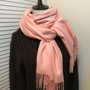 Women Solid Color Cashmere Scarves With Tassel Lady Winter Autumn Long Scarf Thinker Warm Female Shawl Hot Sale Men Scarf