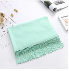 Women Solid Color Cashmere Scarves With Tassel Lady Winter Autumn Long Scarf Thinker Warm Female Shawl Hot Sale Men Scarf