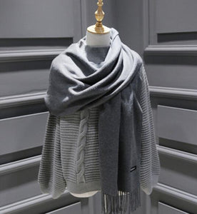 Women Solid Color Cashmere Scarves With Tassel Lady Winter Autumn Long Scarf Thinker Warm Female Shawl Hot Sale Men Scarf