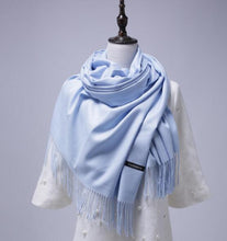 Load image into Gallery viewer, Women Solid Color Cashmere Scarves With Tassel Lady Winter Autumn Long Scarf Thinker Warm Female Shawl Hot Sale Men Scarf