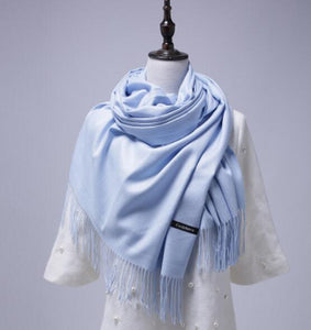 Women Solid Color Cashmere Scarves With Tassel Lady Winter Autumn Long Scarf Thinker Warm Female Shawl Hot Sale Men Scarf