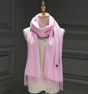 Women Solid Color Cashmere Scarves With Tassel Lady Winter Autumn Long Scarf Thinker Warm Female Shawl Hot Sale Men Scarf