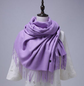 Women Solid Color Cashmere Scarves With Tassel Lady Winter Autumn Long Scarf Thinker Warm Female Shawl Hot Sale Men Scarf
