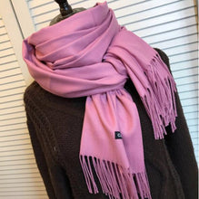 Load image into Gallery viewer, Women Solid Color Cashmere Scarves With Tassel Lady Winter Autumn Long Scarf Thinker Warm Female Shawl Hot Sale Men Scarf