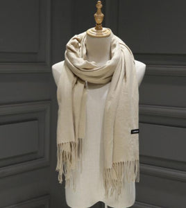 Women Solid Color Cashmere Scarves With Tassel Lady Winter Autumn Long Scarf Thinker Warm Female Shawl Hot Sale Men Scarf