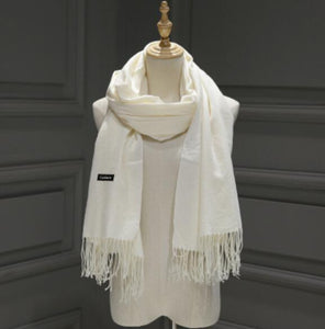 Women Solid Color Cashmere Scarves With Tassel Lady Winter Autumn Long Scarf Thinker Warm Female Shawl Hot Sale Men Scarf