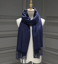 Load image into Gallery viewer, Women Solid Color Cashmere Scarves With Tassel Lady Winter Autumn Long Scarf Thinker Warm Female Shawl Hot Sale Men Scarf