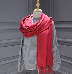 Women Solid Color Cashmere Scarves With Tassel Lady Winter Autumn Long Scarf Thinker Warm Female Shawl Hot Sale Men Scarf