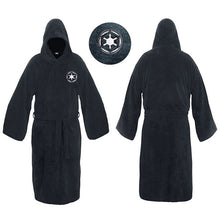 Load image into Gallery viewer, Flannel Robe Male with Hooded Thick Star Wars Dressing Gown Jedi Empire Men&#39;s Bathrobe Winter Long Robe Mens Bath Robe Pajamas Work From Home Robe