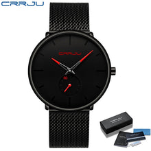 Load image into Gallery viewer, CRRJU Fashion Mens Watches Top Brand Luxury Quartz Watch Men Casual Slim Mesh Steel Waterproof Sport Watch Relogio Masculino