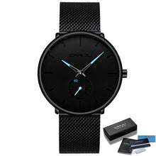 Load image into Gallery viewer, CRRJU Fashion Mens Watches Top Brand Luxury Quartz Watch Men Casual Slim Mesh Steel Waterproof Sport Watch Relogio Masculino