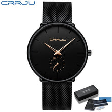 Load image into Gallery viewer, CRRJU Fashion Mens Watches Top Brand Luxury Quartz Watch Men Casual Slim Mesh Steel Waterproof Sport Watch Relogio Masculino