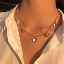 Load image into Gallery viewer, LATS Gold Silver Color Chain Butterfly Pendant Choker Necklace Women Statement Collares Bohemia Beach Jewelry Gift Collier Cheap