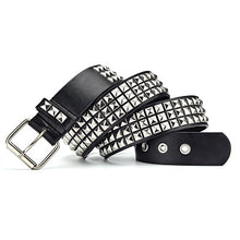 Load image into Gallery viewer, Punk style belt - metal pyramid straps men and women punk rock hardware jeans designer female waist belts