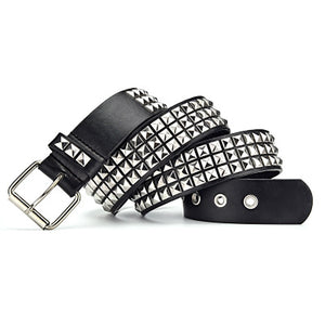 Punk style belt - metal pyramid straps men and women punk rock hardware jeans designer female waist belts