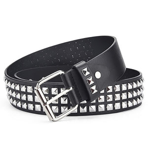 Punk style belt - metal pyramid straps men and women punk rock hardware jeans designer female waist belts