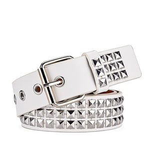 Punk style belt - metal pyramid straps men and women punk rock hardware jeans designer female waist belts