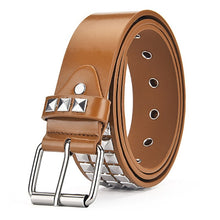 Load image into Gallery viewer, Punk style belt - metal pyramid straps men and women punk rock hardware jeans designer female waist belts