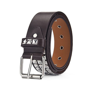 Punk style belt - metal pyramid straps men and women punk rock hardware jeans designer female waist belts