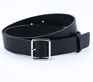 Women Belts - HOT Circle Pin Buckles Belt female deduction side gold buckle jeans wild belts for women fashion students simple casual trousers
